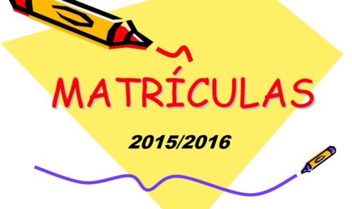 Datas e hora de matrícula para o curso 2015/2016