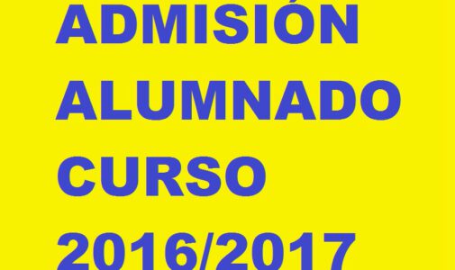 Admisión nuevo alumnado curso 2016/2017