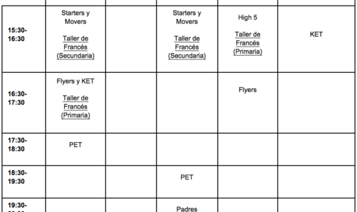 PREINSCRIPCIÓN CAMBRIDGE Y ATELIER FRANÇAIS 2017-2018