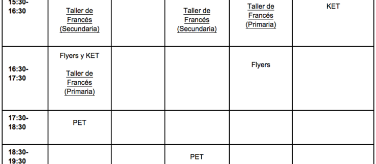 PREINSCRIPCIÓN CAMBRIDGE Y ATELIER FRANÇAIS 2017-2018