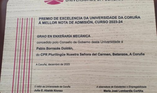 Premio Excelencia a Pablo Borrazás