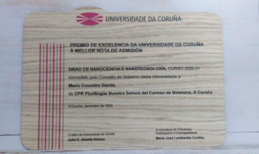 Premio excelencia mejor nota de admisión